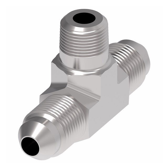 2030-4-4S Aeroquip by Danfoss | External Pipe Branch/37° JIC Flare Tee Adapter | -04 Male 37° JIC Flare x -04 Male 37° JIC Flare x -04 Male NPTF | Steel