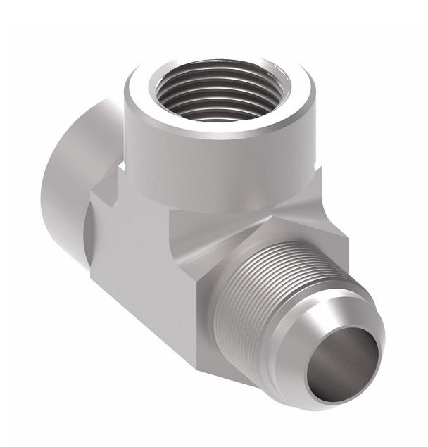 203104-4-6S Aeroquip by Danfoss | Internal Pipe/Internal Pipe/37° JIC Flare Run Tee Adapter | -04 Female NPTF x -04 Female NPTF x -06 Male 37° JIC Flare | Steel