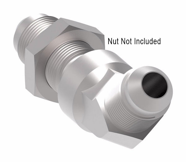 2042-1-10-10S Aeroquip by Danfoss | 37° Flare Bulkhead/37° Flare 45° Elbow Adapter (without Nut) | -10 Male 37° JIC Flare Bulkhead x -10 Male 37° JIC Flare | Steel