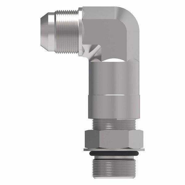 206209-12-12S Aeroquip by Danfoss | SAE ORB (adj.)/37° JIC Flare Long 90° Elbow Adapter | -12 Male SAE O-Ring Boss x -12 Male 37° JIC Flare | Steel