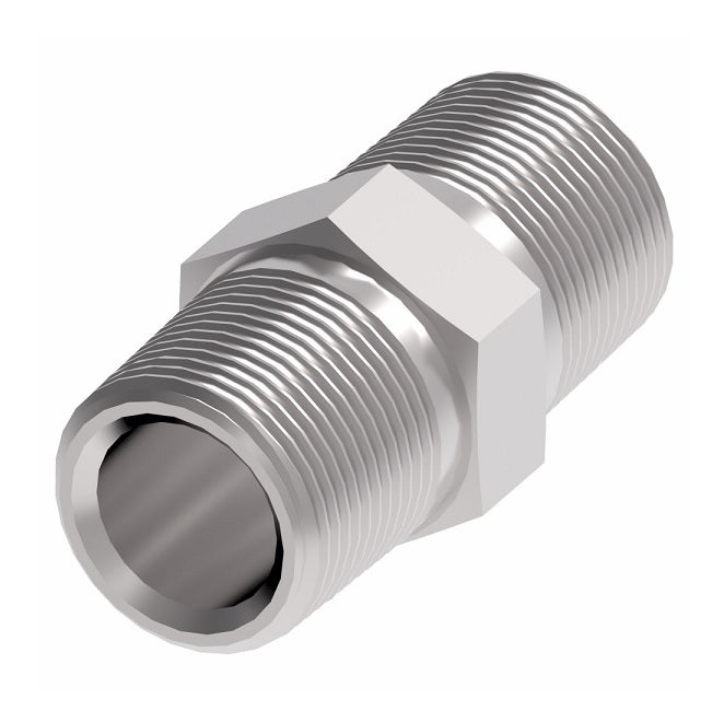 259-2083-12-12 Aeroquip by Danfoss | Nipple External Pipe/External Pipe Adapter | -12 Male NPTF x -12 Male NPTF | Stainless Steel