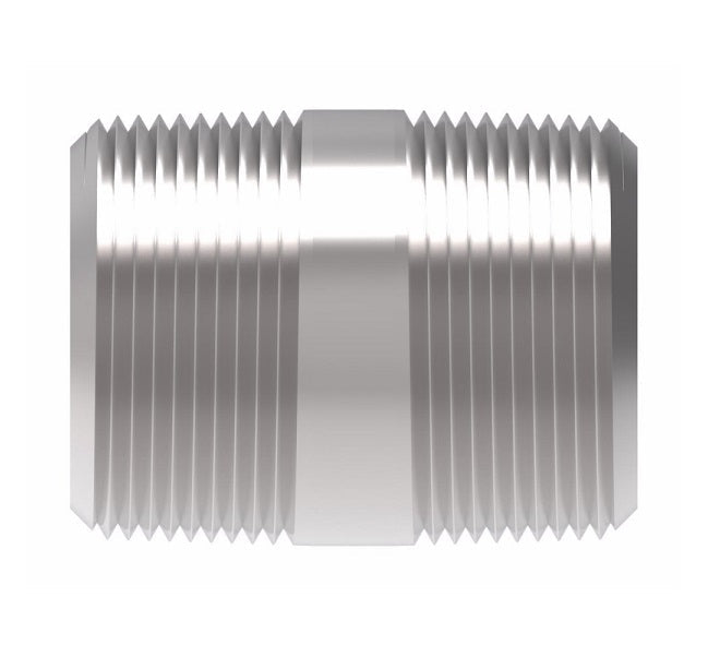 2084-8S-1_1-8 Aeroquip by Danfoss | Nipple External Pipe/External Pipe Adapter (0.13" Length) | -08 Male NPTF x -08 Male NPTF | Steel
