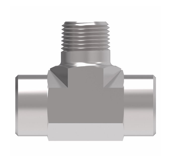 2091-16-16S Aeroquip by Danfoss | External Pipe Branch/Internal Pipe Tee Adapter | -16 Female NPTF x -16 Female NPTF x -16 Male NPTF | Steel