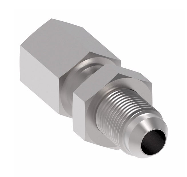 2239-2-4S Aeroquip by Danfoss | Internal Pipe/37° JIC Flare Bulkhead Adapter | -02 Female NPTF x -04 Male JIC | Steel