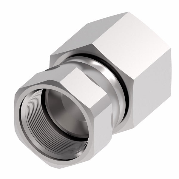 2242-8-10S Aeroquip by Danfoss | Internal Pipe/37° JIC Flare Swivel Adapter | -08 Female NPTF x -10 Female JIC Swivel | Steel