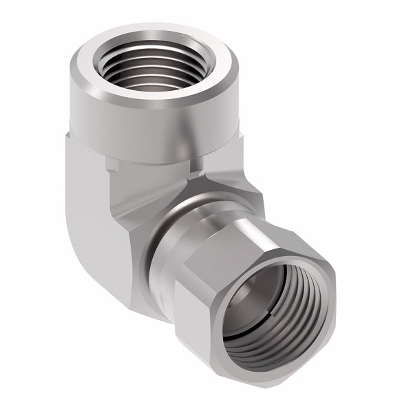 2244-6-6S Aeroquip by Danfoss | Internal Pipe/37° JIC Flare Swivel 90° Elbow Adapter | -06 Female NPTF x -06 Female 37° JIC Flare Swivel | Steel