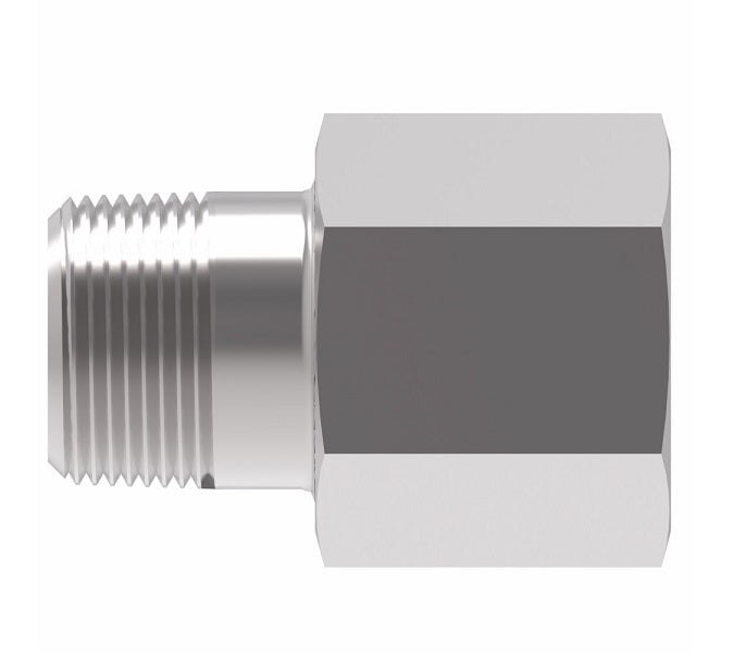 2246-6-6S Aeroquip by Danfoss | External Pipe/Internal SAE ORB Adapter | -06 Male NPTF x -06 Female SAE O-Ring Boss | Steel