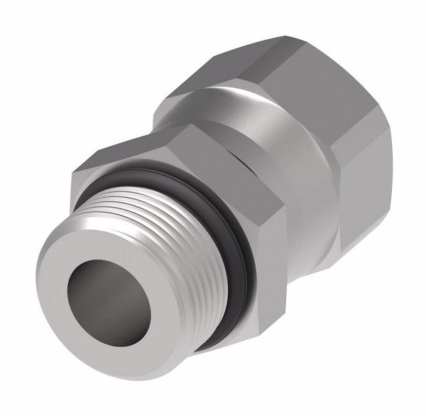 2266-6-6S Aeroquip by Danfoss | SAE ORB/37° Flare Swivel Adapter | -06 Male SAE O-Ring Boss x -06 Female 37° JIC Flare Swivel | Steel
