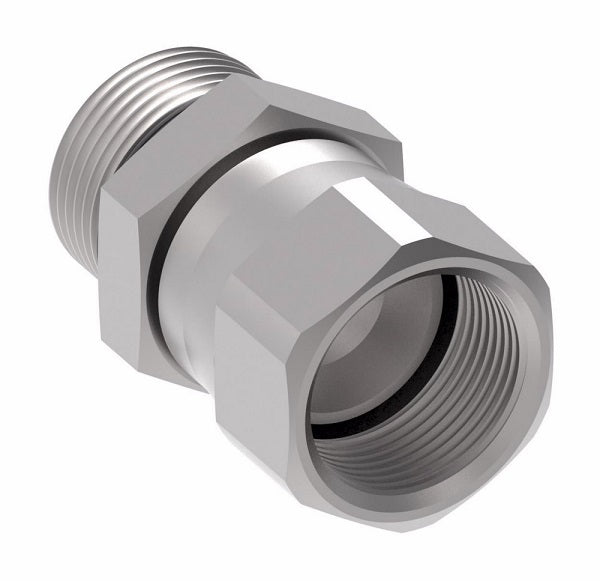 2266-8-6S Aeroquip by Danfoss | SAE ORB/37° Flare Swivel Adapter | -08 Male SAE O-Ring Boss x -06 Female 37° JIC Flare Swivel | Steel