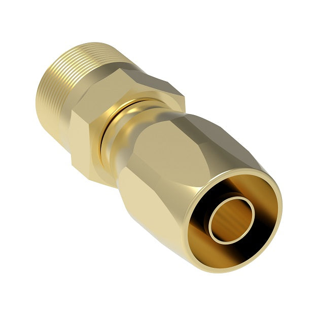 412-2-4B Aeroquip by Danfoss | Male Pipe 100R5 Reusable Hose Fitting (3 Piece) | -02 Male Pipe x -04 Reusable Hose End | Brass
