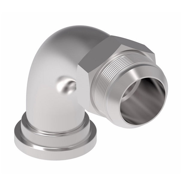 FF5162-1616S Aeroquip by Danfoss | Code 61 Split Flange/37° JIC Flare Long 90° Elbow Adapter | Standard Pressure Series | -16 Code 61 Split Flange x -16 Male 37° JIC Flare | Steel