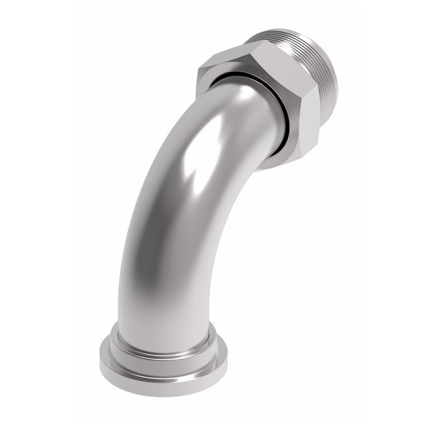 500024-24-32S Aeroquip by Danfoss | Code 61 Split Flange/37° JIC Flare 90° Elbow Adapter | Standard Pressure Series | -24 Code 61 Split Flange x -32 Male 37° JIC Flare | Steel