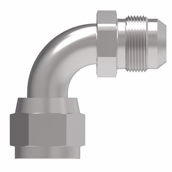 500454-6S Aeroquip by Danfoss | 37° JIC Flare Swivel/37° JIC Flare Short Drop 90° Elbow Adapter | -06 Female 37° JIC Flare Swivel x -06 Male 37° JIC Flare | Steel