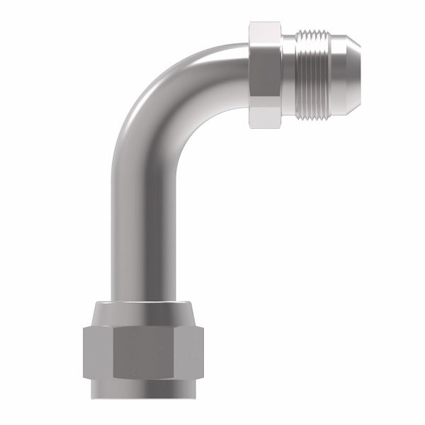 504095-16S Aeroquip by Danfoss | 37° JIC Flare Swivel/37° JIC Flare Long Drop 90° Elbow Adapter | -16 Female 37° JIC Flare Swivel x -16 Male 37° JIC Flare | Steel