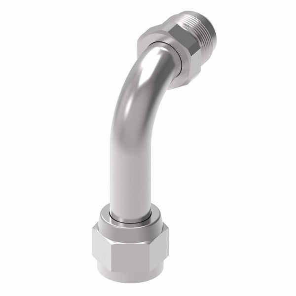 504095-10S Aeroquip by Danfoss | 37° JIC Flare Swivel/37° JIC Flare Long Drop 90° Elbow Adapter | -10 Female 37° JIC Flare Swivel x -10 Male 37° JIC Flare | Steel