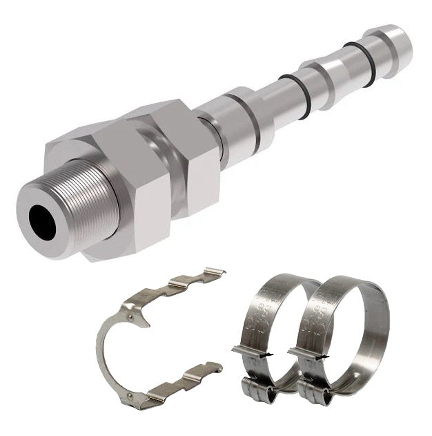 FF14217 Aeroquip by Danfoss | EZ Clip System Fitting Kit | Includes FJ3513-0606S Male O-Ring Pilot Bulkhead Fitting with FF14171 Clip & Cage Kit