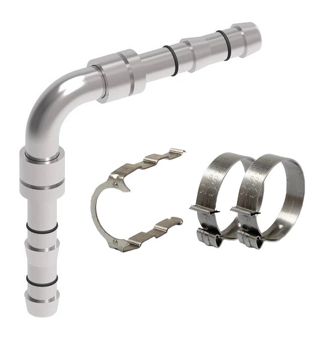 FF14240 Aeroquip by Danfoss | EZ Clip System Fitting Kit | Includes FJ3058-03-1010S Splicer 90° Elbow Fitting with FF14173 Clip & Cage Kit