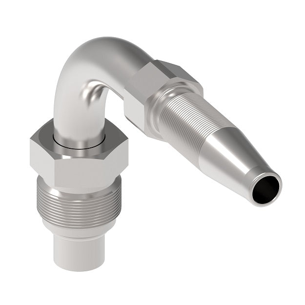 FC6474-1010S Aeroquip by Danfoss | Reusable Hose Fitting Nipple | 90° Elbow | -10 Male Tube-O x -10 Reusable Hose End | Carbon Steel