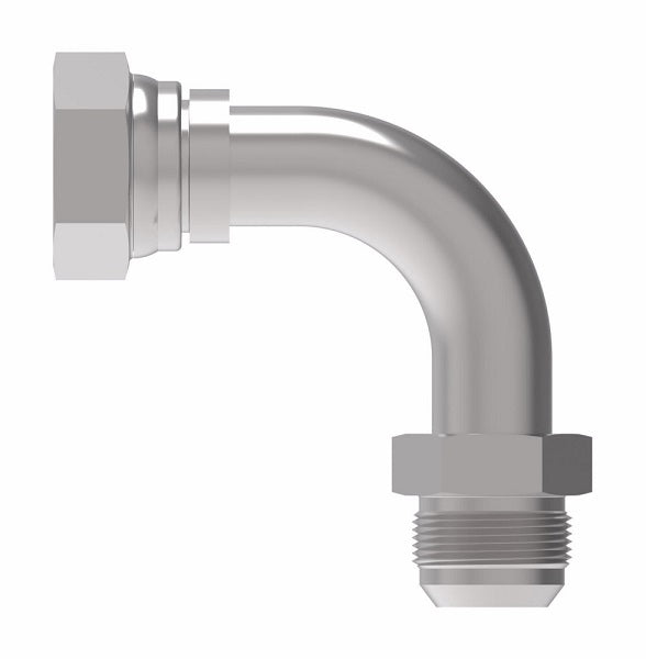 FF5163-2020S Aeroquip by Danfoss | 37° JIC Flare Swivel/37° JIC Flare 90° Elbow Adapter | -20 Female 37° JIC Flare Swivel x -20 Male 37° JIC Flare | Steel