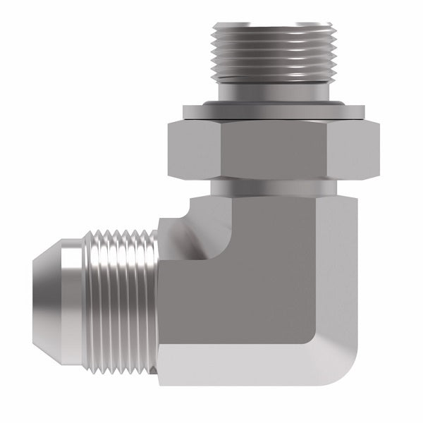 GG306-NP05-04 Aeroquip by Danfoss | Male 37° JIC/BSPP Male (Adj.) 90° Elbow Adapter | -05 Male 37° JIC x -04 Male BSPP | Steel