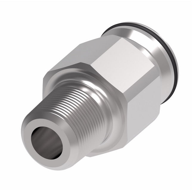 FF3089-0406S Aeroquip by Danfoss | Male NPTF to Female STC (Snap to Connect) Adapter (FF) | -04 Male NPTF x -06 Female STC | Steel