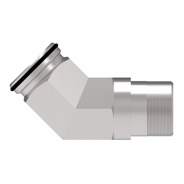 FF3093-0808S Aeroquip by Danfoss | Male NPTF to Female STC (Snap to Connect) Adapter (FF) 45° Elbow | -08 Male NPTF x -08 Female STC | Steel
