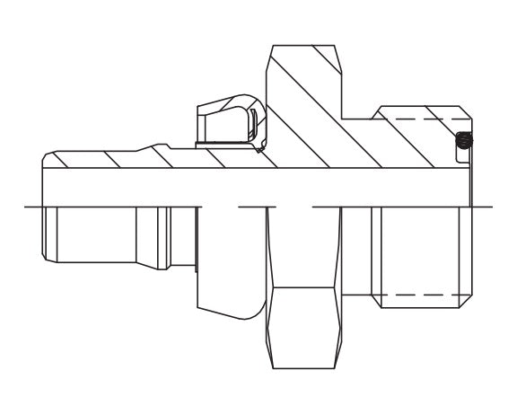 FF3318T0406-458 Aeroquip by Danfoss | Male ORFS to Male STC (Snap to Connect) Repair Adapter (FF) | -04 Male O-Ring Face Seal x -06 Male STC | Steel