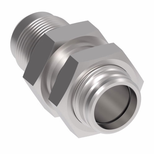 FF3412-1612S Aeroquip by Danfoss | Male JIC to Bulkhead Female STC (Snap to Connect) Adapter (FF) | -16 Male JIC x -12 Female STC | Steel