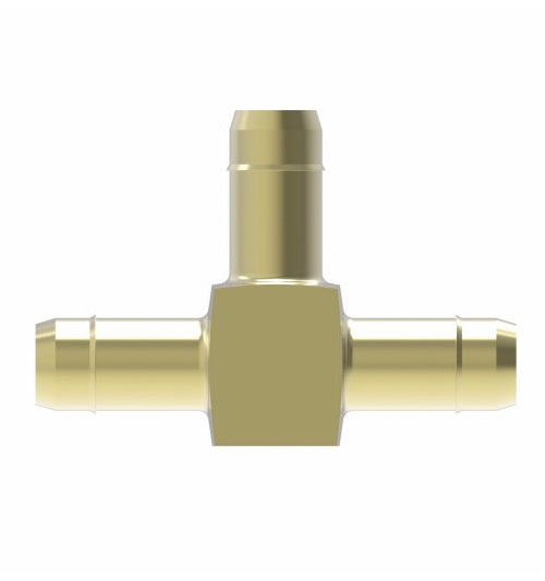 1064X6 by Danfoss | Mini-Barb Fitting | Union Tee | for 3/8" Tubing OD x 3/8" Tubing OD x 3/8" Tubing OD | Brass