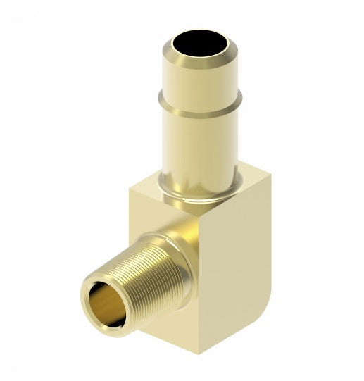 1069X4Z by Danfoss | Mini-Barb Fitting | Male Connector 90° Elbow (with Sealant) | for 1/4" Tubing OD | 1/8" Male Pipe | Brass