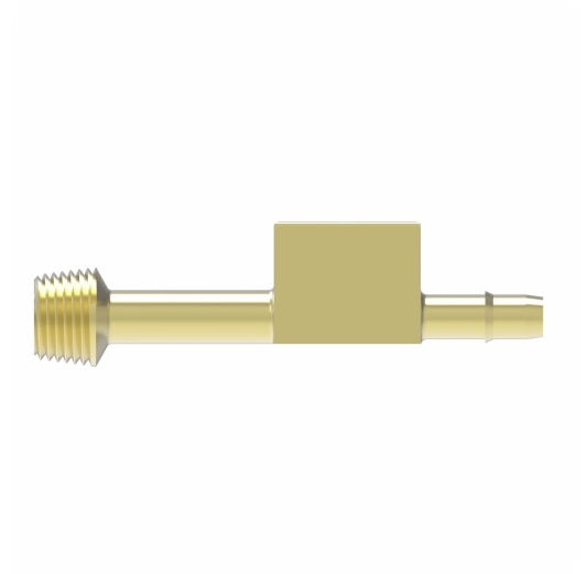 1075X4 by Danfoss | Mini-Barb Fitting | Adapter Tee (Short Thread) | for 1/4" Tubing OD | 1/8" Male Pipe x 1/8" Female Pipe | Brass