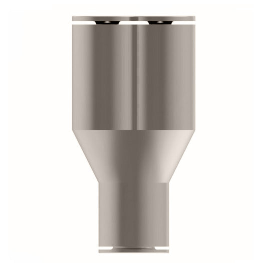 1107X4M by Danfoss | Metric Push to Connect Adapter | Union Y | 4mm Tube OD x 4mm Tube OD x 4mm Tube OD | Nickel Plated Brass