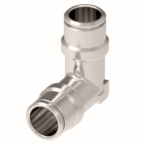 1165X8 by Danfoss | Push to Connect Adapter | Union 90° Elbow | 1/2" Tube OD x 1/2" Tube OD | Nickel Plated Brass