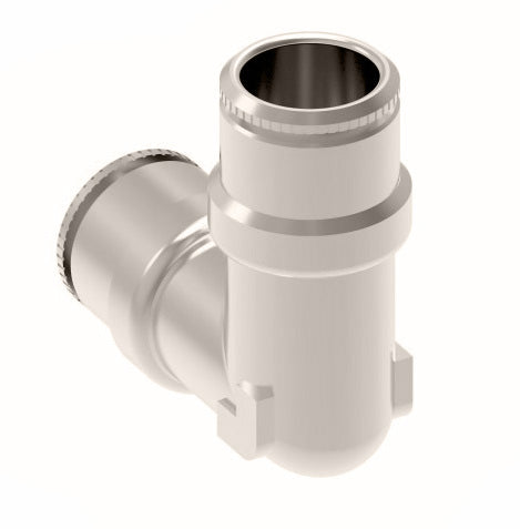 1165X2 by Danfoss | Push to Connect Adapter | Union 90° Elbow | 1/8" Tube OD x 1/8" Tube OD | Nickel Plated Brass