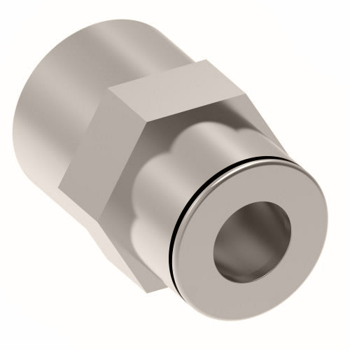 1166X4 by Danfoss | Push to Connect Adapter | Female Connector | 1/4" Tube OD x 1/8" Female Pipe | Nickel Plated Brass