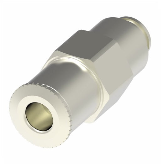 1168PX5X6 by Danfoss | Push to Connect Plus Adapter | Male Connector | 5/16" Tube OD x 3/8" Male Pipe | Nickel Plated Brass