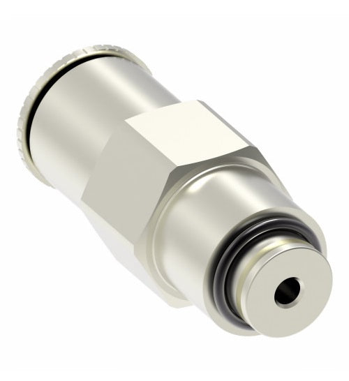 1168PX5X6 by Danfoss | Push to Connect Plus Adapter | Male Connector | 5/16" Tube OD x 3/8" Male Pipe | Nickel Plated Brass