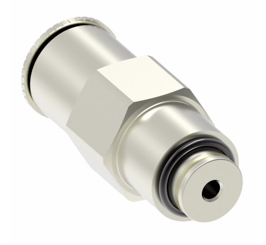 1168X5MX5MM by Danfoss | Metric Push to Connect Adapter | Male Connector | 5mm Tube OD x M5 Male Metric | Nickel Plated Brass