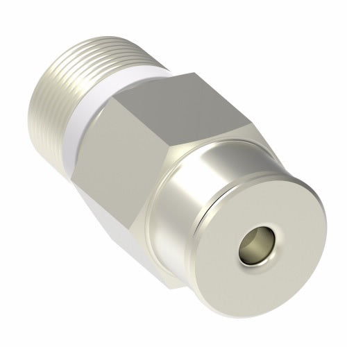 1168X8MX6PT by Danfoss | Metric Push to Connect Adapter | Male Connector (Universal BSPT/BSPP) | 8mm Tube OD x 3/8" Male BSPT | Nickel Plated Brass