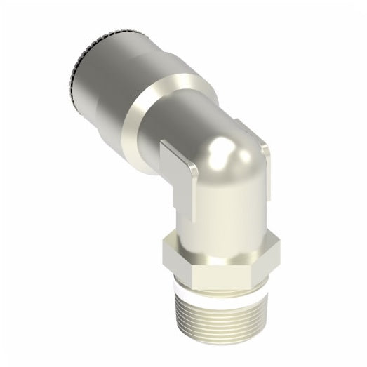 1169PX2.5S by Danfoss | Push to Connect Plus Adapter | Swivel Male 90° Elbow | 5/32" Tube OD x 1/8" Male Pipe | Nickel Plated Brass