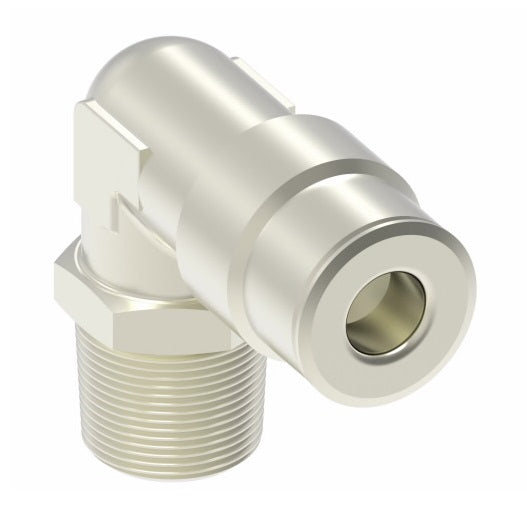 1169X8S by Danfoss | Push to Connect Adapter | Swivel Male 90° Elbow | 1/2" Tube OD x 3/8" Male NPTF | Nickel Plated Brass