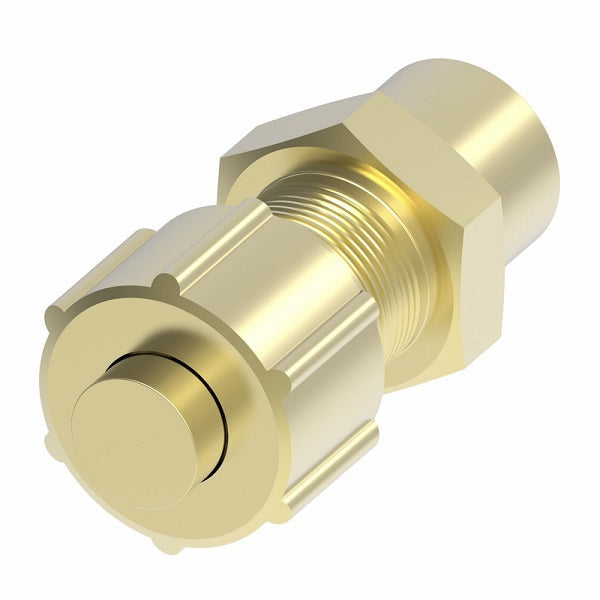 1266X4X4 by Danfoss | Polyline Flareless Adapter | Female Connector | 1/4" Tube OD x 1/4" Female NPTF | Brass