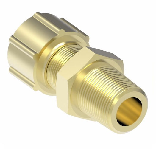 1268X4X4 by Danfoss | Polyline Flareless Adapter | Male Connector | 1/4" Tube OD x 1/4" Male NPTF | Brass