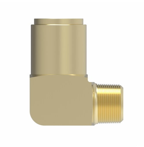 1869X4X6 by Danfoss | Quick Connect Air Brake Adapter | Male Connector 90° Elbow | 1/4" Tube OD x 3/8" Male NPTF | Brass