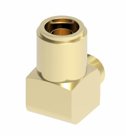 1869X6X6 by Danfoss | Quick Connect Air Brake Adapter | Male Connector 90° Elbow | 3/8" Tube OD x 3/8" Male NPTF | Brass