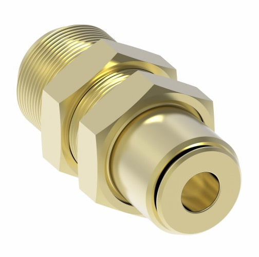 1874X6X6 by Danfoss | Quick Connect Air Brake Adapter | Bulkhead Union | 3/8" Tube OD x 3/8" Tube OD | Brass