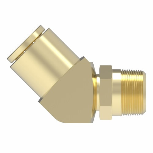1880X6X2S by Danfoss | Quick Connect Air Brake Adapter | Male Connector 45° Elbow Swivel | 3/8" Tube OD x 1/8" Male NPTF | Brass