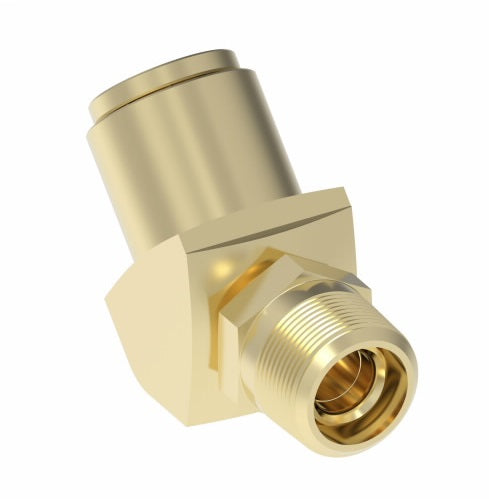 1880X6S by Danfoss | Quick Connect Air Brake Adapter | Male Connector 45° Elbow Swivel | 3/8" Tube OD x 1/4" Male NPTF | Brass
