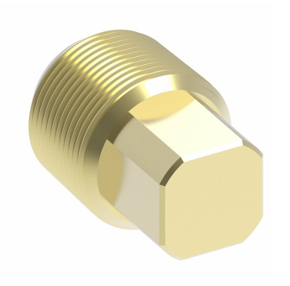 3151X8Z by Danfoss | Pipe Adapter | Square Head Plug (with Sealant) | 1/2" Male NPTF (Short Thread) | Brass