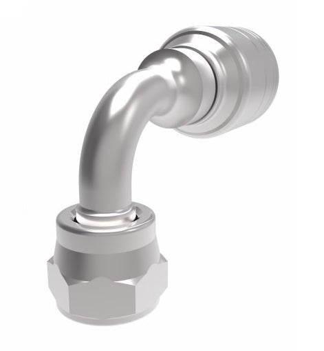 32710E-670 Weatherhead by Danfoss | 327 'E' Series | Female 37° JIC Swivel Tube 90° Elbow Crimp Fitting | -10 Female 37° JIC Swivel x -10 Hose Barb | Steel